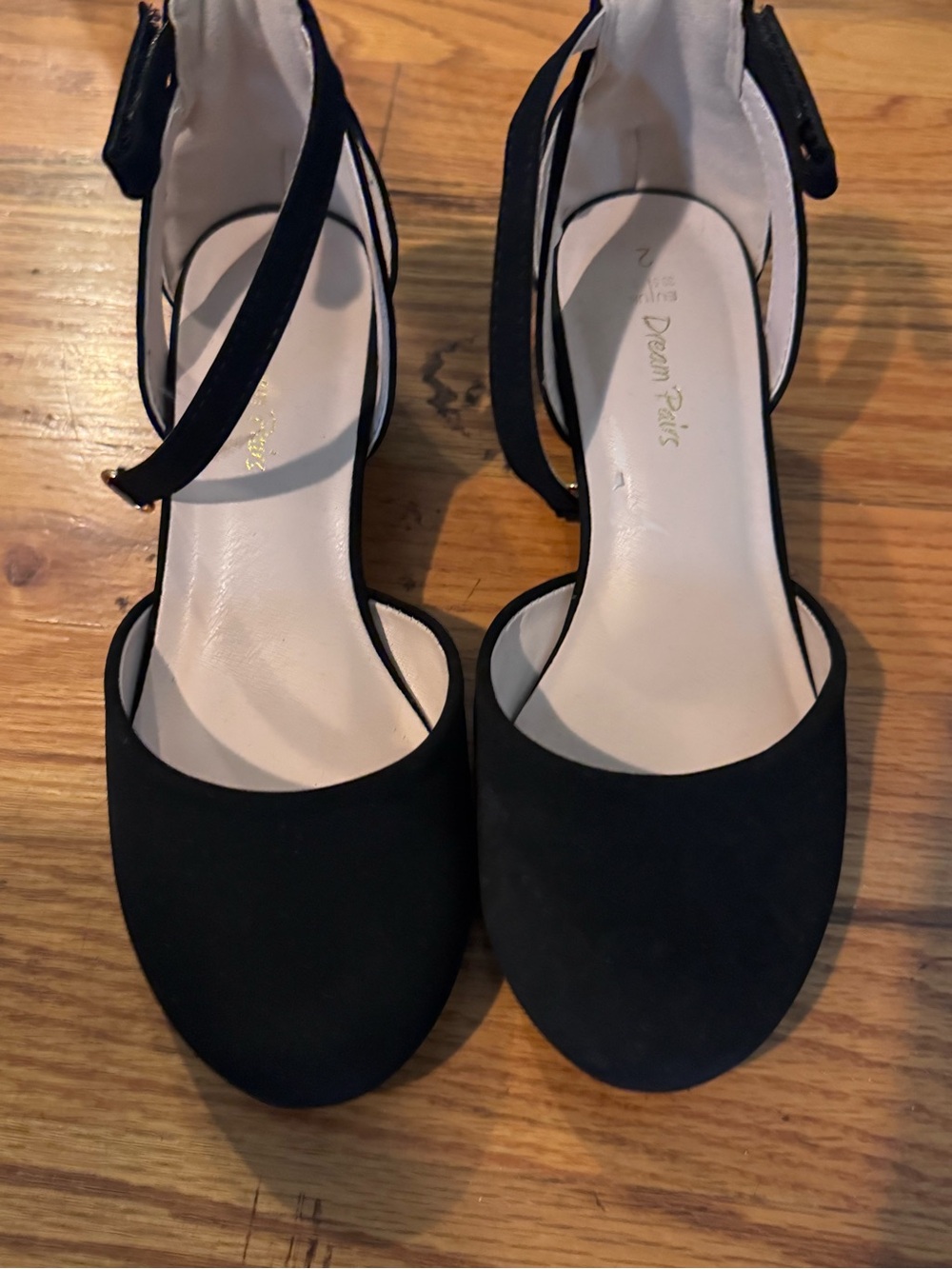 Dream Pairs Black Ankle-Strap Kids Heels